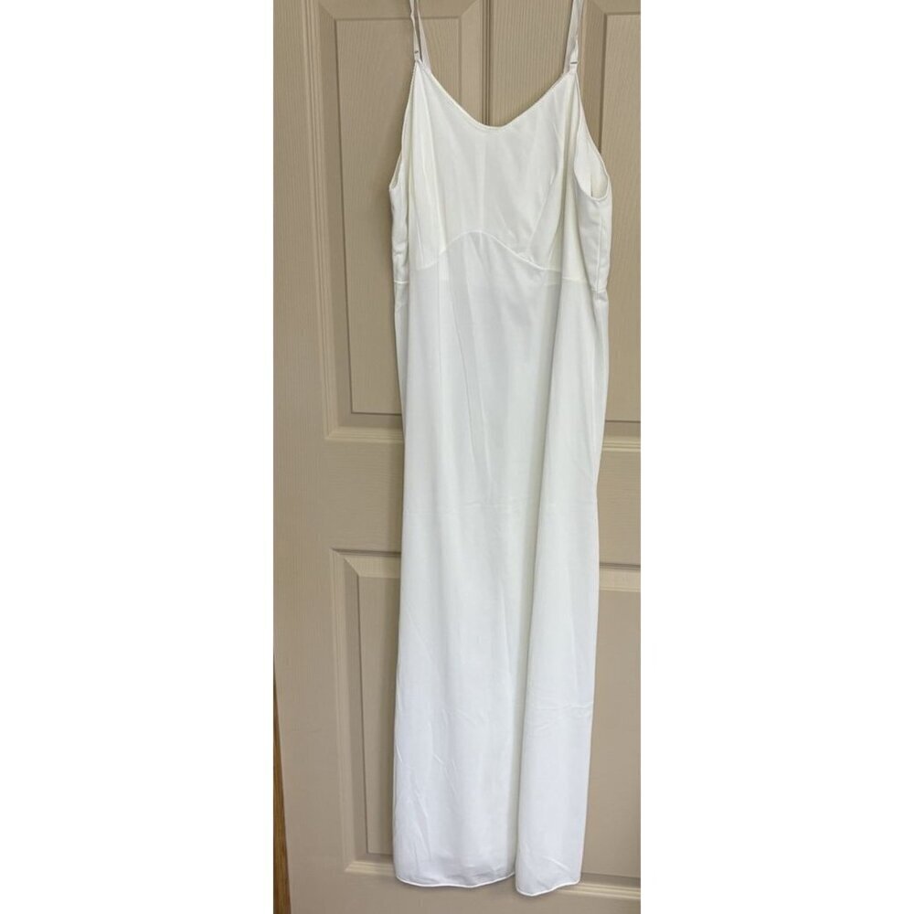 Vintage JC Penney Floor Length White Ivory Slip Dress Size 38